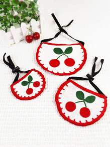 1pc Acrylic Cherry Pattern Pet Bib For Cat And Dog For Decoration - Red - View 4