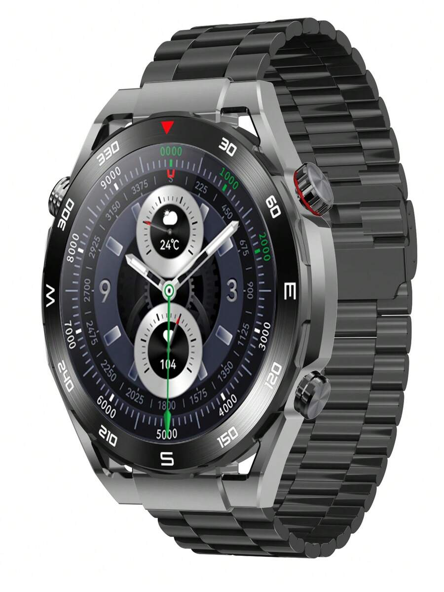 1pc Heart Rate Monitoring Smart Watch - Black - View 1