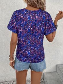 SHEIN LUNE Áo sơ mi nữ Xù Tất cả trên in Giải trí - Nhiều màu - Xem 3