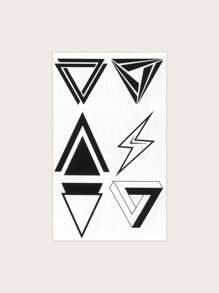 1sheet Geometric Pattern Tattoo Sticker - Black - View 2