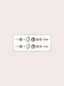 1 tấm Nhãn dán hình xăm hoa văn hành tinh - màu đen - Xem 3