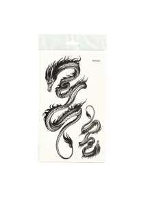 大型 3D 中国龙图腾临时纹身 - 防水可移除身体贴纸 - 彩色 - 查看 4