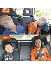 asiento de coche reposacabezas Almohada , paño soporte para el cuello Almohada , lado cabeza de viaje de dormir almohadón de coche Accesorios - Negro - Ver 5