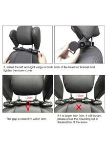 asiento de coche reposacabezas Almohada , paño soporte para el cuello Almohada , lado cabeza de viaje de dormir almohadón de coche Accesorios - Negro - Ver 7