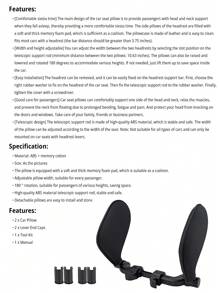 asiento de coche reposacabezas Almohada , paño soporte para el cuello Almohada , lado cabeza de viaje de dormir almohadón de coche Accesorios - Negro - Ver 10