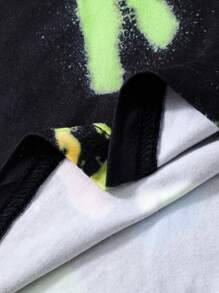 Tween Girl Figure & Letter Graphic Tank Dress - Black - View 3