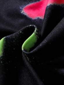 Tween Girl Figure & Letter Graphic Tank Dress - Black - View 5