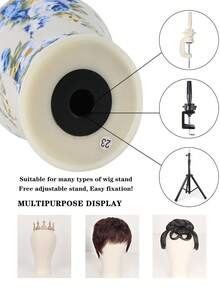 Beautiful Flower Professional Mannequin Head Wig Stand - Multicolor - View 6