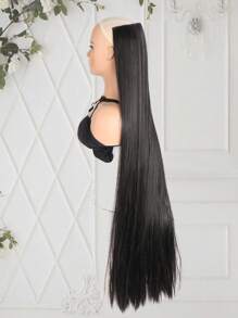 negro extra larga pelo lacio extensión 40 pulgadas - Negro - Ver 1