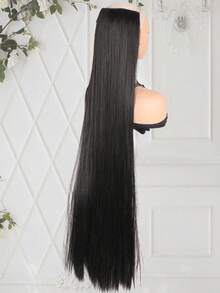 negro extra larga pelo lacio extensión 40 pulgadas - Negro - Ver 3