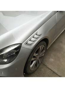 2pcs Car Vent Air Flow Fender Decor 3D Shark Gills Sticker - Black and White - View 1