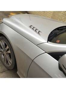 2pcs Car Vent Air Flow Fender Decor 3D Shark Gills Sticker - Black and White - View 2