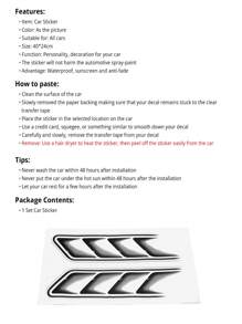 2pcs Car Vent Air Flow Fender Decor 3D Shark Gills Sticker - Black and White - View 6