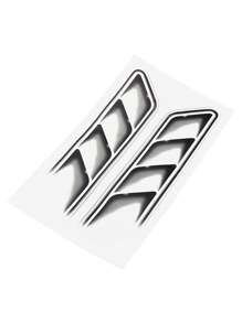 2pcs Car Vent Air Flow Fender Decor 3D Shark Gills Sticker - Black and White - View 8