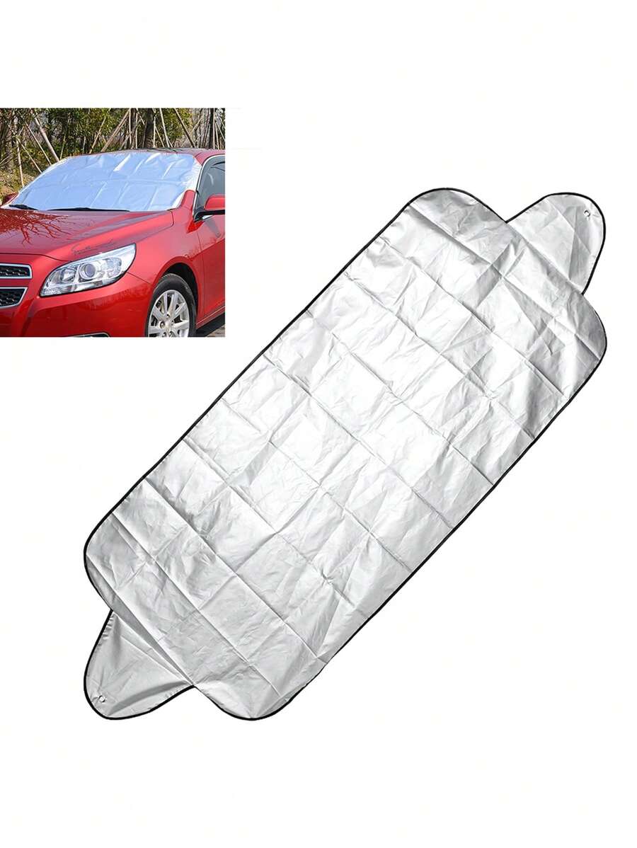 Anti Snow Frost Ice Shield Car Windscreen Cover, Sun Dust Protector Universal Car Windshield Shade - Silver - View 1