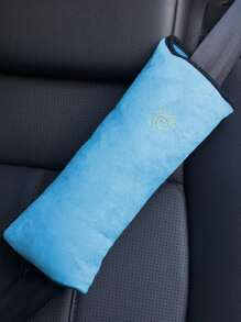 1入組毛茸茸滌綸汽車座椅皮帶枕頭適用於睡眠 - 藍色 - 查看 2
