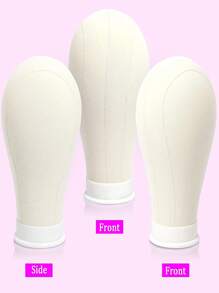 22 Inch Canvas Block Head Mannequin Wig Head With Stand For Styling Manikin Head Set - Beige - View 5