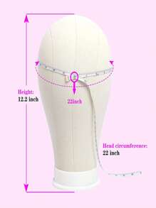 22 Inch Canvas Block Head Mannequin Wig Head With Stand For Styling Manikin Head Set - Beige - View 6