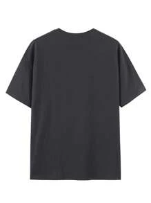 Áo thun & Áo lót Nam Slogan Giải trí - Màu xám đen - Xem 3