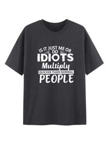 Áo thun & Áo lót Nam Slogan Giải trí - Màu xám đen - Xem 4