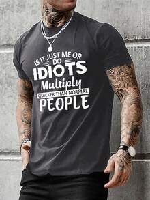 Áo thun & Áo lót Nam Slogan Giải trí - Màu xám đen - Xem 5