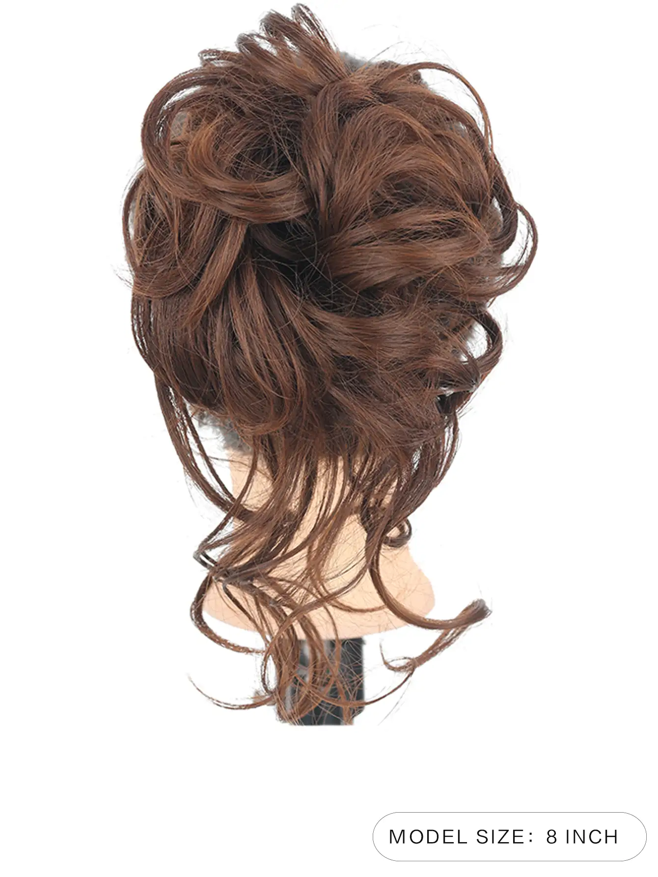 卷合成纖維頭髮髻 - 棕色 - 查看 2