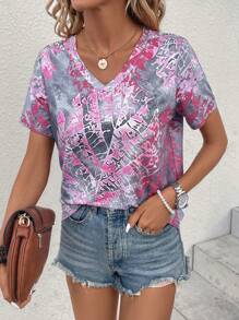 SHEIN LUNE 熱帶圖案T恤 - 彩色 - 查看 3