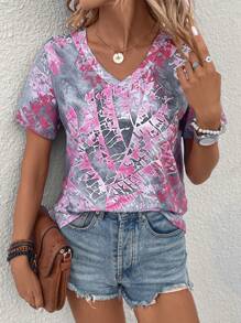 SHEIN LUNE 熱帶圖案T恤 - 彩色 - 查看 5