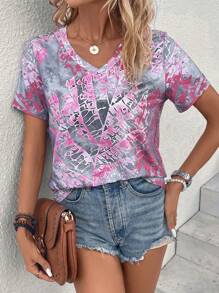 SHEIN LUNE 熱帶圖案T恤 - 彩色 - 查看 6