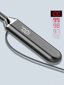 隔音頸帶防汗LED電量顯示數顯無綫耳機 - 黑色 - 查看 2