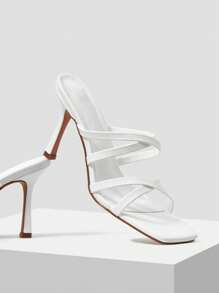 MOTF PREMIUM Sandal cao gót quai ngang - trắng - Xem 8