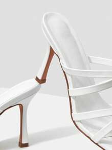 MOTF PREMIUM Sandal cao gót quai ngang - trắng - Xem 9