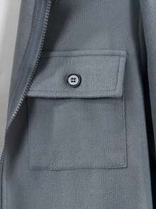 Manfinity Men Flap Pocket Zip Up Jacket - Grey - View 3