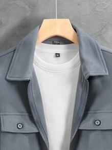 Manfinity Men Flap Pocket Zip Up Jacket - Grey - View 5