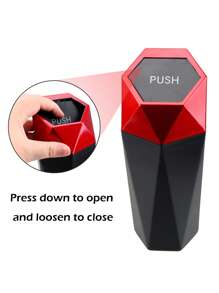 1入組迷你防漏車用垃圾桶帶蓋 - 黑色 - 查看 5