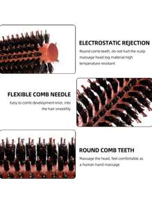 1 pieza Peine para peinado, no dañino, peine de rodillo de nailon para cabello rizado, cepillo de pelo, peine, herramientas para el cabello, productos y accesorios para el cabello para peluquería, salón de belleza, viaje, artículos esenciales, regreso a la escuela, vacaciones, accesorios para el cabello para mujeres, cepillo, cepillo para el cabello liso, cepillo para peinado, cepillo para cabello rizado, cepillo para el borde, peine, cepillar el cabello, juego de cepillos para el cabello, peinar el cabello, peine para rizos, cepillo desenredante, cepillo para el cabello de mujer, cabello, viaje, productos para el cabello, herramientas para el cabello, cosas para el cabello, barbero, accesorios de barbero, peluquería, equipo de peluquería - Multicolor - Ver 3