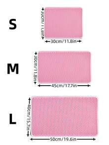 1pc Double Layer Cat Litter Mat - Pink - View 3