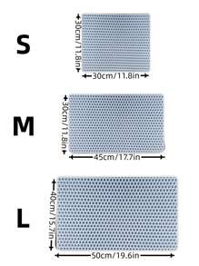 1 pieza de doble capa Cama de arena para gatos anti-salpicaduras anti deslizante durable Alfombra para gatos para perro para limpieza - Azul - Ver 4