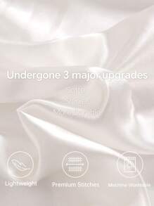 3 件套涤纶棉缎床笠套装，亲肤柔软，套装包含：1 件松紧带床笠 + 2 件枕套（无内芯） - 白色 - 查看 9