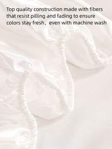 3 件套涤纶棉缎床笠套装，亲肤柔软，套装包含：1 件松紧带床笠 + 2 件枕套（无内芯） - 白色 - 查看 8