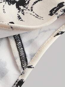 SHEIN MOD 花卉印花綁肩魚骨裝飾情人節束腰結構背心上衣