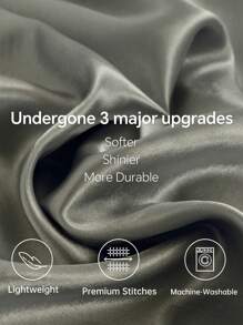 3pcs Satin Solid Bedspread Set [3 PiecesMulti-Color] Luxury Sateen Bedcover - Ultra Soft & Fine Fiber Set, Wrinkle-Resistant, Fade-Resistant, Stain-Resistant - Fitted Sheet, Pillowcases, King Size - Grey - View 2