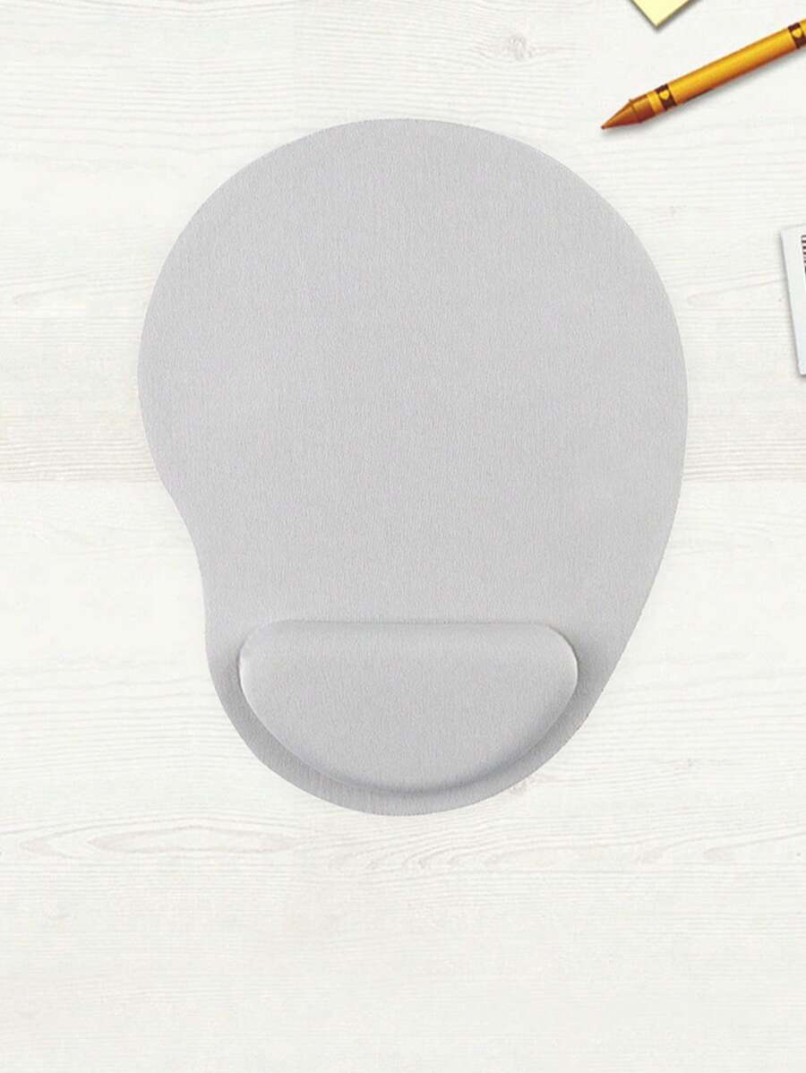 1pc Solid Anti-slip Mouse Pad With Wrist Rest