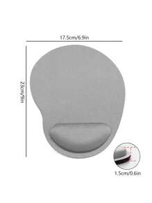 1pc Solid Anti-slip Mouse Pad With Wrist Rest