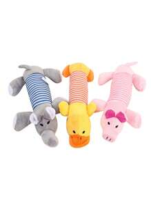 1pc Cartoon Animal Design Pet Chew Toy, Random Cute Soft Pet Chew Toy For Cat, Dog For Playing - Multicolor - View 1