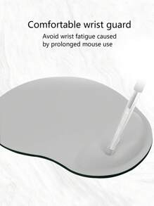 1pc Solid Anti-slip Mouse Pad With Wrist Rest