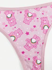 ROMWE X Care Bears 3pack Cartoon Graphic Thong Set - Multicolor - View 4