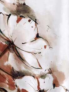 Mulvari 大碼印花蝙蝠袖T恤 - 白色 - 查看 4