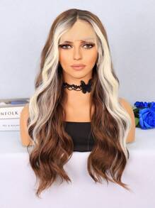 Tóc giả tổng hợp T-Part chịu nhiệt 13 X 4 X 1 Sóng dài Nhiều màu Sử dụng hàng ngày - Nhiều màu - Xem 1