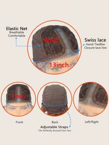 Tóc giả tổng hợp T-Part chịu nhiệt 13 X 4 X 1 Sóng dài Nhiều màu Sử dụng hàng ngày - Nhiều màu - Xem 6